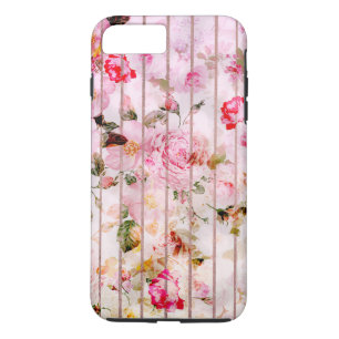 Funda Para iPhone 8 Plus/7 Plus El oro color de rosa floral de la acuarela rosada
