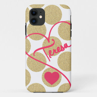 Funda Para iPhone 11 El oro intrépido del purpurina puntea el corazón y