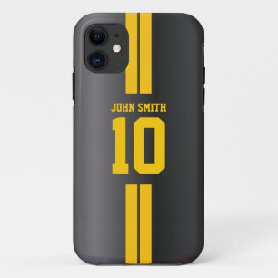Funda Para iPhone 11 El oro raya la caja oscura del iPhone 5 del jersey
