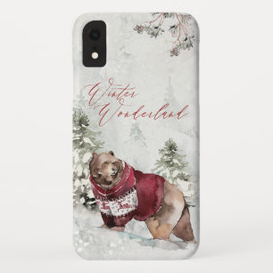 Funda Para iPhone XR El osito de invierno ruso en la nieve