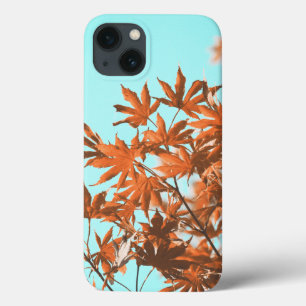 Funda Para iPhone 13 El otoño deja Verde azulados y Naranjas