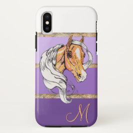 Funda Para iPhone X El Palomino (gradiente violeta/franjas doradas)