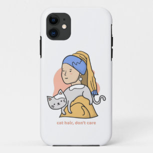 Funda Para iPhone 11 El pelo de gato gracioso no le importa el chica co