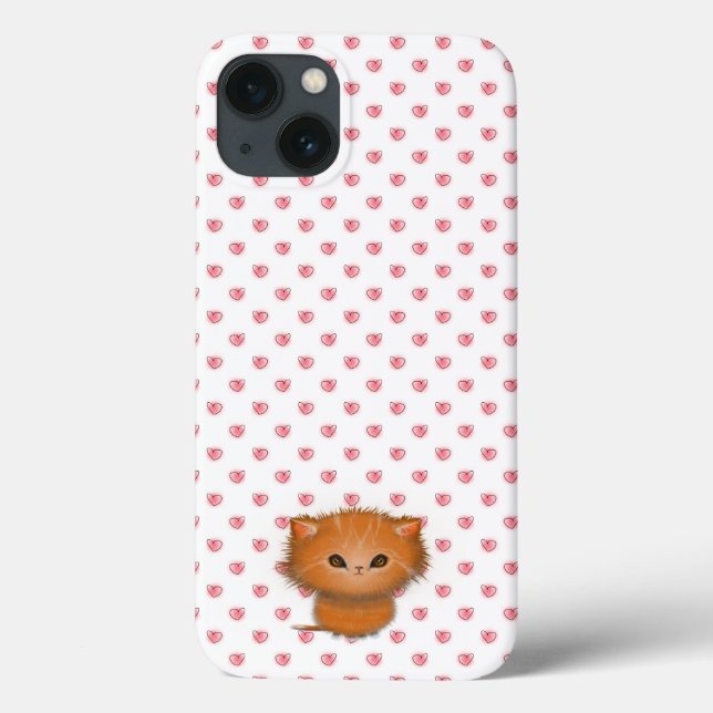 Funda De Case-Mate Para iPhone El pequeño Naranja Tabby Cat Kitten Ilustracion (Reverso)