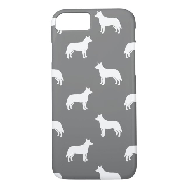 Funda De Case-Mate Para iPhone El perro australiano del ganado siluetea gris del (Reverso)