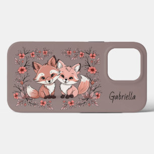 Funda Para iPhone 13 Pro El Personalizado aburrido Fox ama el Día de San Va