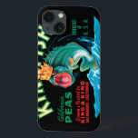 Funda Para iPhone 13 El pez gordo vistiendo una corona en un fondo negr<br><div class="desc">Esta vintage etiqueta de un pez de bajo con una corona en un fondo negro gustará a cualquier amante del arte vintage. Es un anuncio para KingFish Peas. Los colores son muy vivos y nítidos. Elige esta ilustración en tu producto hoy.</div>