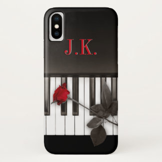 Funda Para iPhone X El piano cierra el caso del monograma iPhone5 de