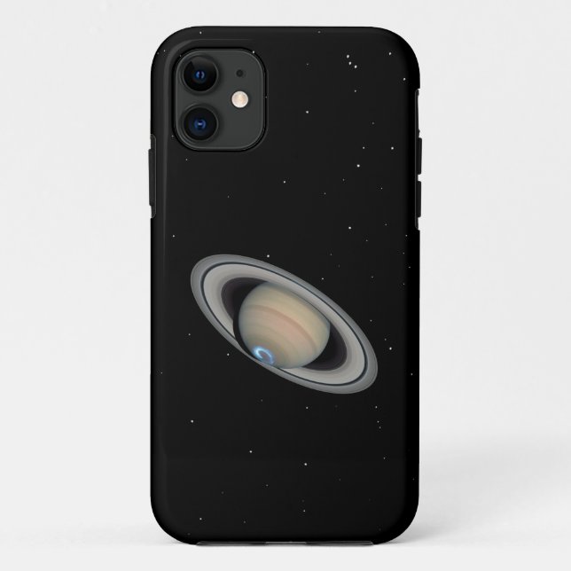 Funda De Case-Mate Para iPhone El planeta Saturn Aurora y los anillos Starry Stky (Reverso)