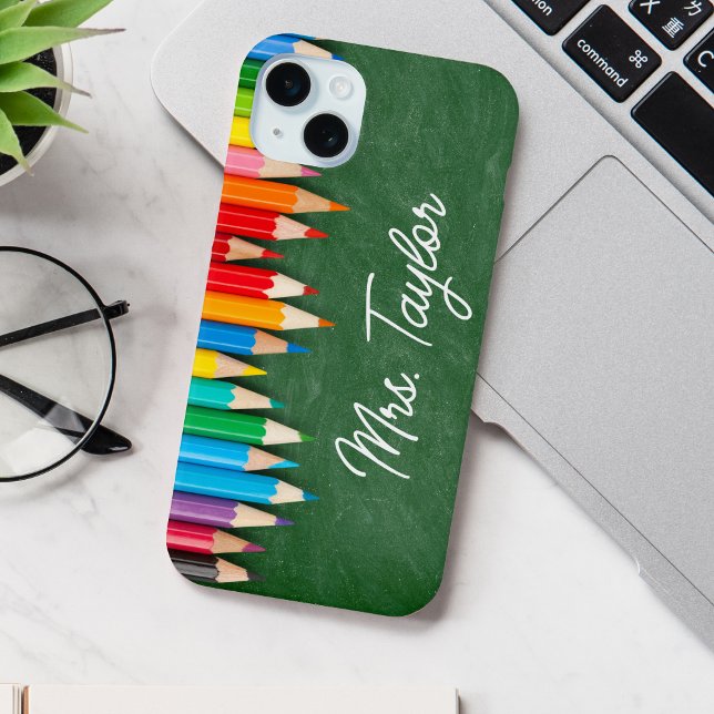 Funda De Case-Mate Para iPhone El profesor Chalkboard Pencilla guión personalizad (Subido por el creador)