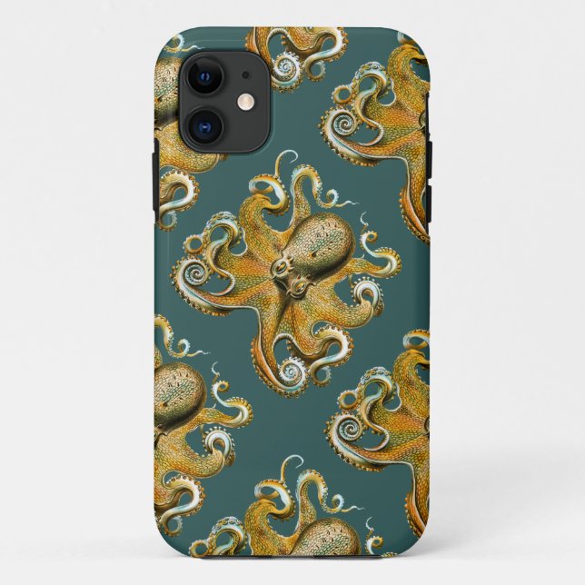 Funda De Case-Mate Para iPhone El pulpo de Ernst Haeckel (Reverso)
