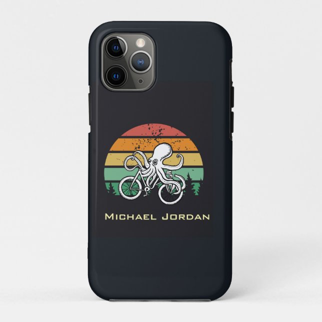 Funda De Case-Mate Para iPhone El pulpo en bicicleta (Reverso)