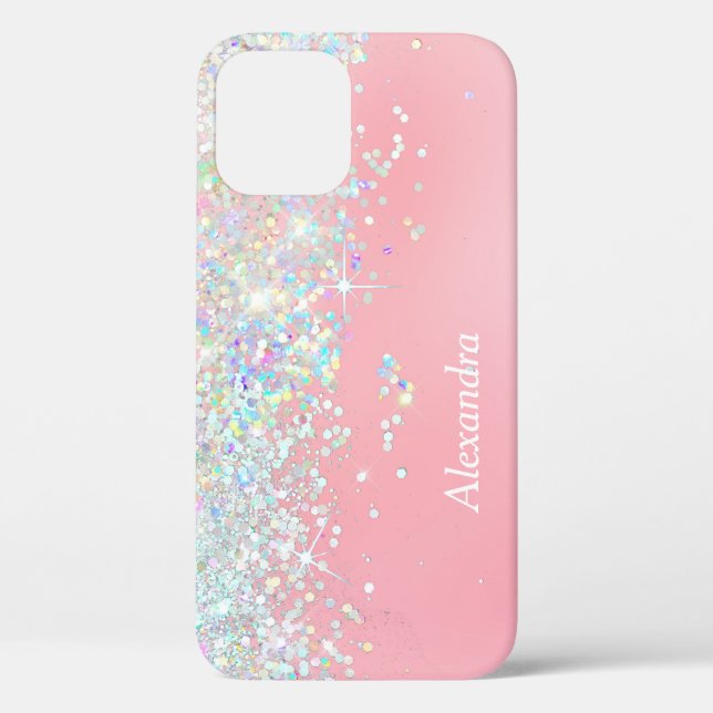 Funda De Case-Mate Para iPhone El Purpurina arcoiris de la estrella confetti bril (Reverso )