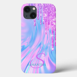 Funda Para iPhone 13 El Purpurina violeta de Guay de moda estriba holog