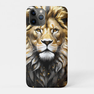 Funda Para iPhone 11 Pro El Rey: Oro Majestuoso Y León Masculino Gris,