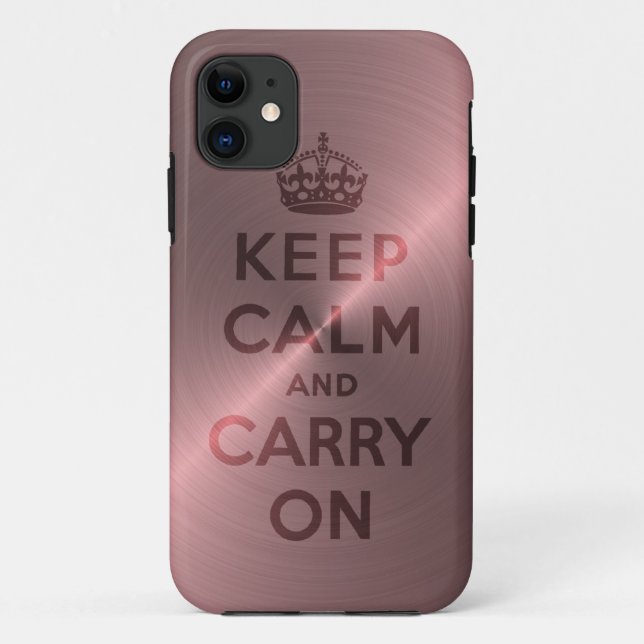 Funda De Case-Mate Para iPhone El rosa metálico guarda calma y continúa (Reverso)