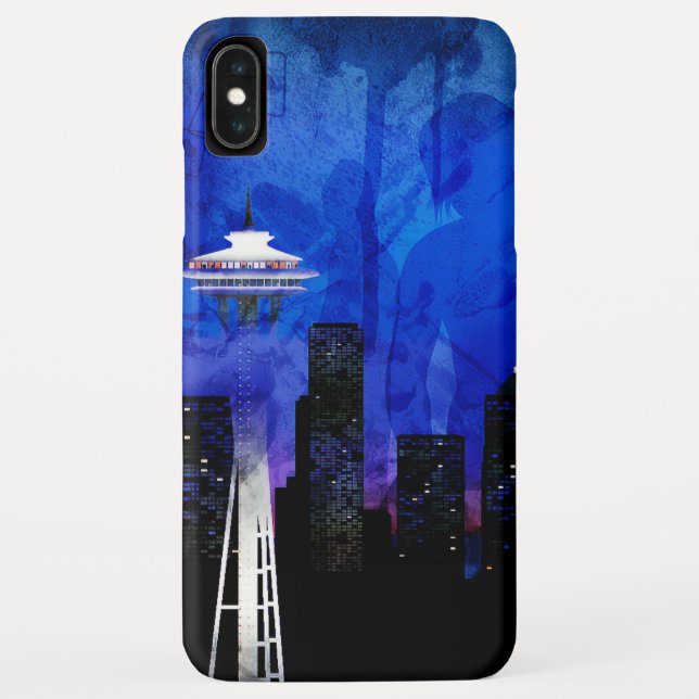 Funda De Case-Mate Para iPhone El Seattle Azul de Washington. (Reverso)