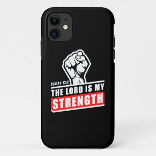 Funda Para iPhone 11 El Señor es mi Fuerza Isaías 12:2 Hombres Cristian