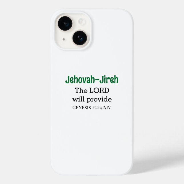 Funda De Case-Mate Para iPhone El Señor proporcionará la Biblia Verse Verde y Bla (Reverso )