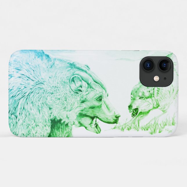 Funda De Case-Mate Para iPhone El Stand Off (verde) (Reverso (horizontal))