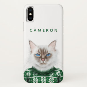 Funda Para iPhone X El suéter el   del gato del gatito añade su nomb