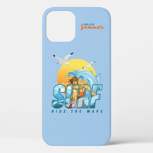 Funda De Case-Mate Para iPhone El surfista avanza por la ola | M) (Reverso )