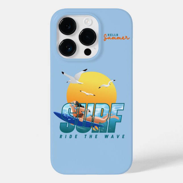 Funda De Case-Mate Para iPhone El surfista cabalga la ola | (F) (Reverso )
