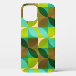 Funda Para iPhone 12 El Tan verde y el patrón moderno de la hoja marrón