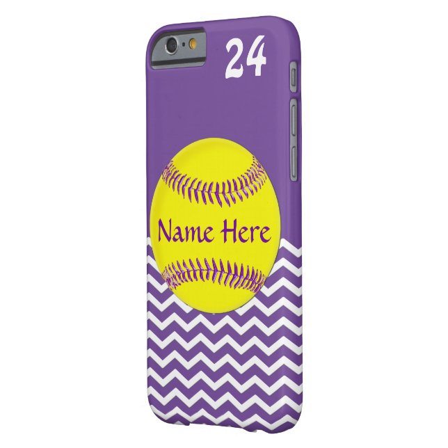Funda De Case-Mate Para iPhone El teléfono de encargo del softball encajona su (Reverso Izquierdo)