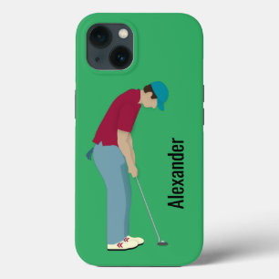 Funda Para iPhone 13 El tema del golf verde brillante
