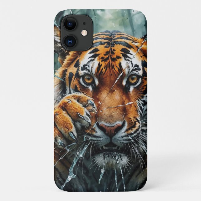 Funda De Case-Mate Para iPhone El tigre atraviesa (Reverso)