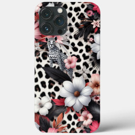 Funda Para iPhone 13 Pro Max El tigre en un bosque floral