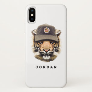 Funda Para iPhone X El tigre que practica surf el   añade su nombre