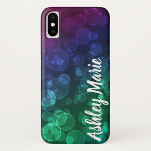 Funda Para iPhone X El tono personalizado Bokeh de la joya burbujea