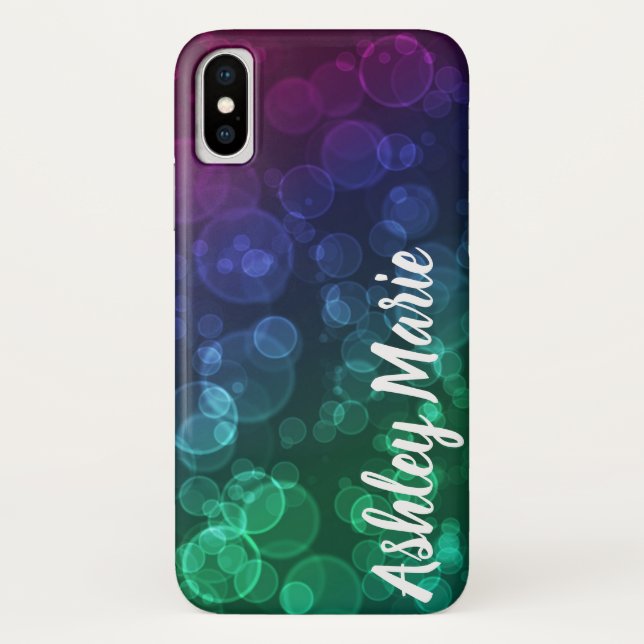 Funda De Case-Mate Para iPhone El tono personalizado Bokeh de la joya burbujea (Reverso)