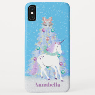 Funda Para iPhone XS Max El unicornio festivo del navidad añade nombre
