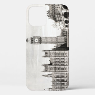 Funda Para iPhone 12 El viejo Londres, blanco y negro.