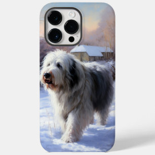 Funda Para iPhone 14 Pro Max De Case-Mate El viejo pastor inglés deja que nieva a los Navida