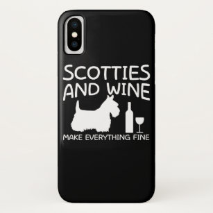 Funda Para iPhone X El vino del perro de los escoceses hace todo fino