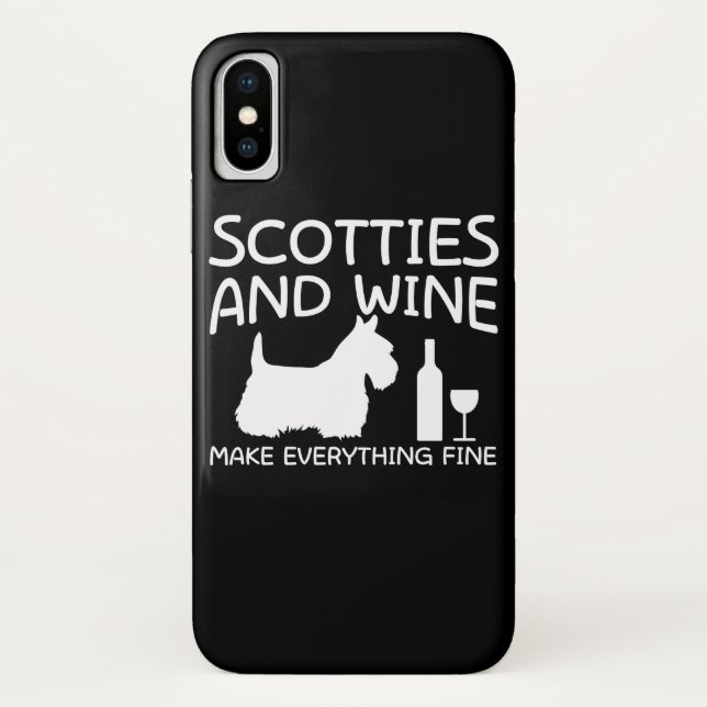 Funda De Case-Mate Para iPhone El vino del perro de los escoceses hace todo fino (Reverso)