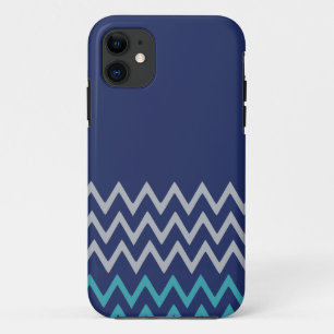 Funda Para iPhone 11 El zigzag azul del galón raya el modelo de muy