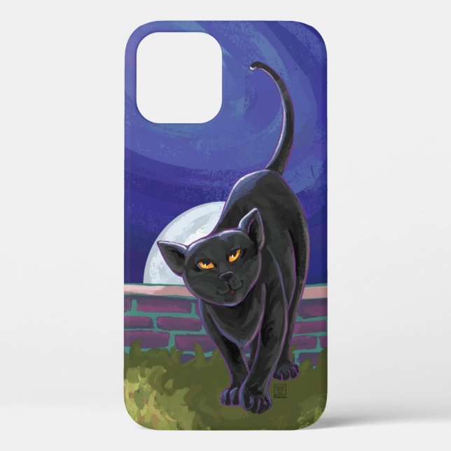 Funda De Case-Mate Para iPhone Electrónica de gato negro (Reverso )
