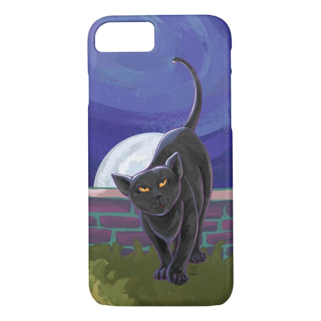 Funda De Case-Mate Para iPhone Electrónica de gato negro (Reverso)