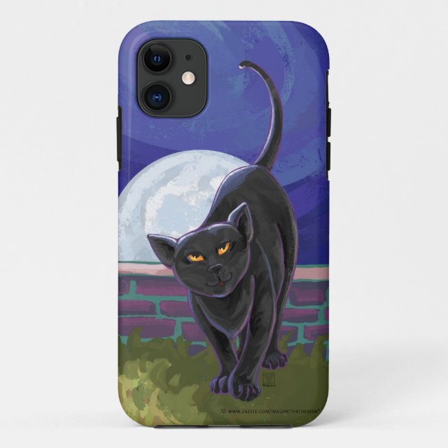Funda De Case-Mate Para iPhone Electrónica de gato negro (Reverso)