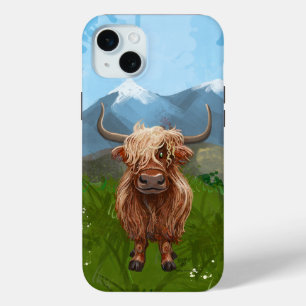 Funda Para iPhone 15 Mini Electrónica Highland Cow
