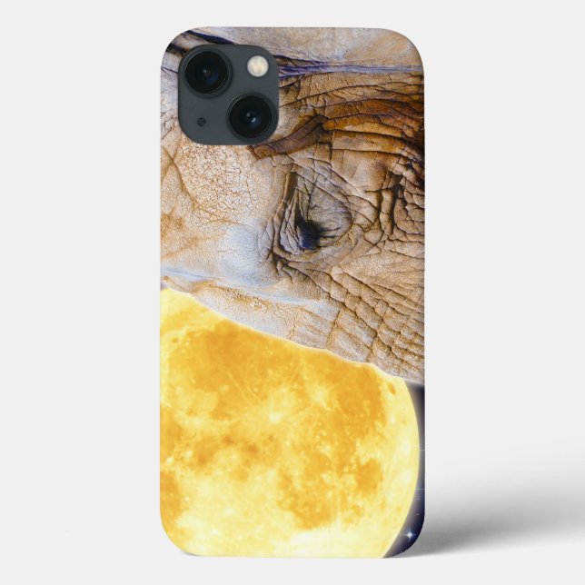 Funda De Case-Mate Para iPhone Elefante africano y foto mística lunar (Reverso)
