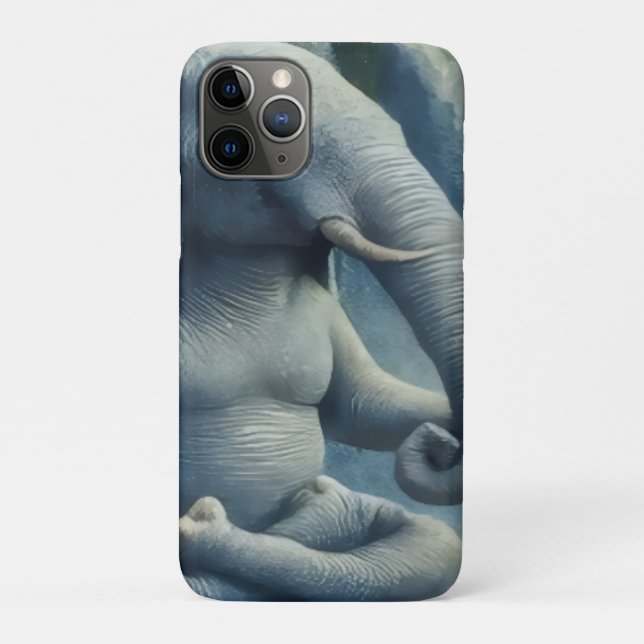 Funda De Case-Mate Para iPhone Elefante Azul (Reverso)
