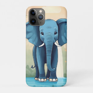 Funda Para iPhone 11 Pro Elefante Bebé Whimsical Azul,