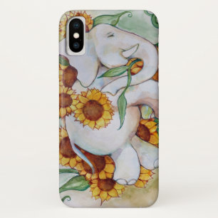 Funda Para iPhone X Elefante de girasol