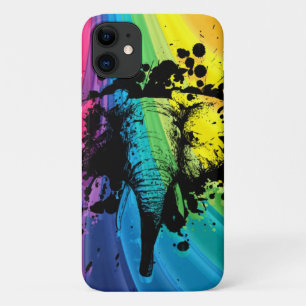 Funda Para iPhone 11 Elefante de toro sobre el arco iris lento
